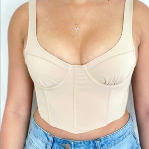 Taupe Bustier Top